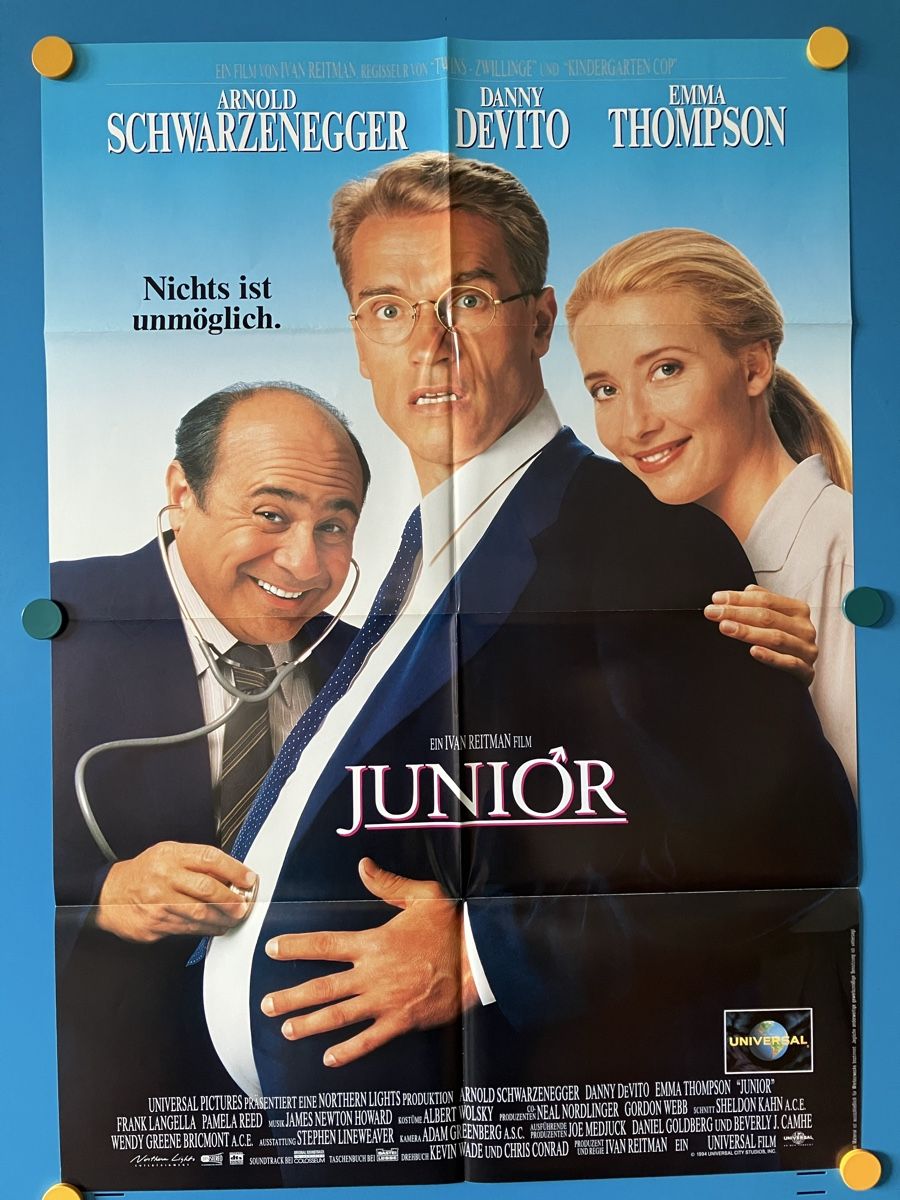 Poster & Bilder: Kinofilmposter "JUNIOR" Schwarzenegger DeVito Thompson – Neu und originalverpackt aus Lausen von Indexvision 3