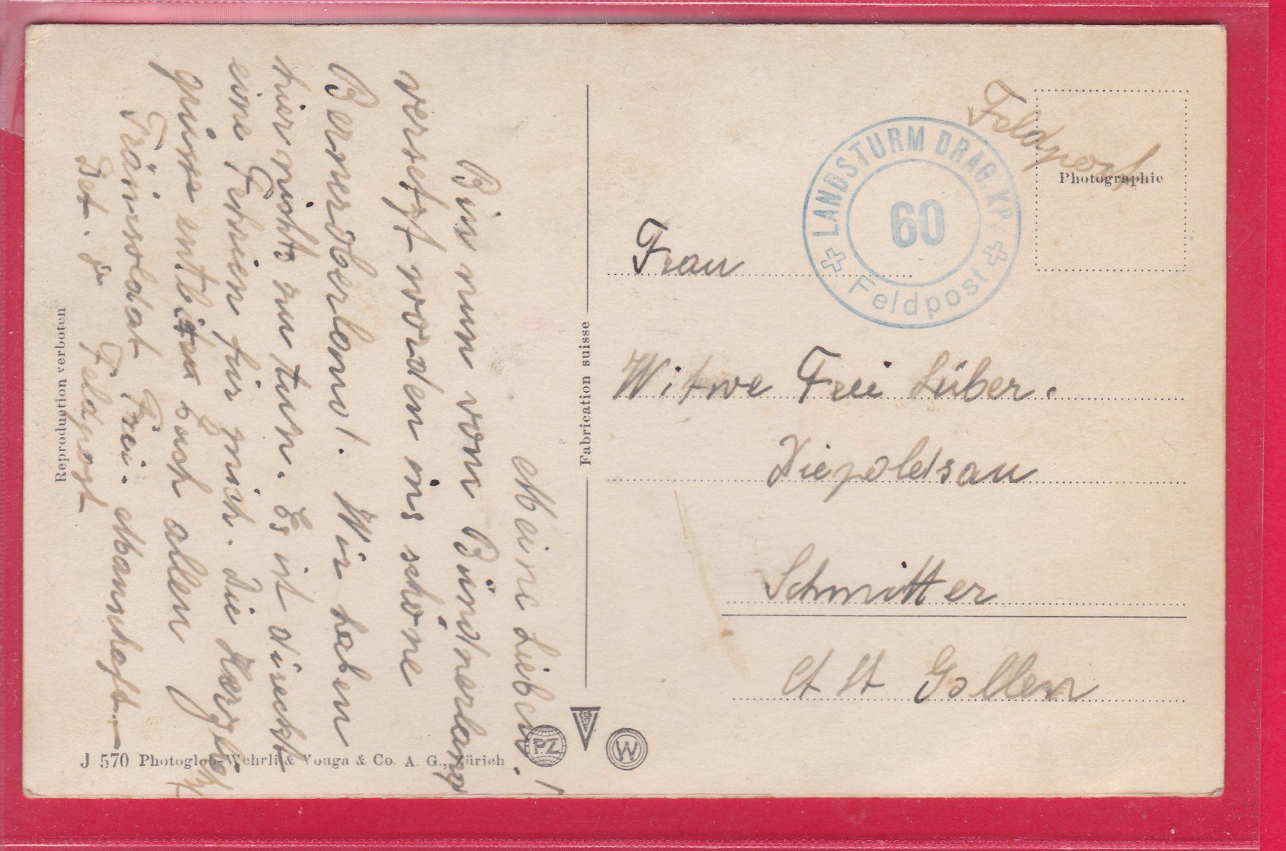 Cartoline postali: ZWEISIMMEN MIT WILDSTRUBEL, FELDPOST – Usato da Oberrieden venduto da Gebirgsstelze 1