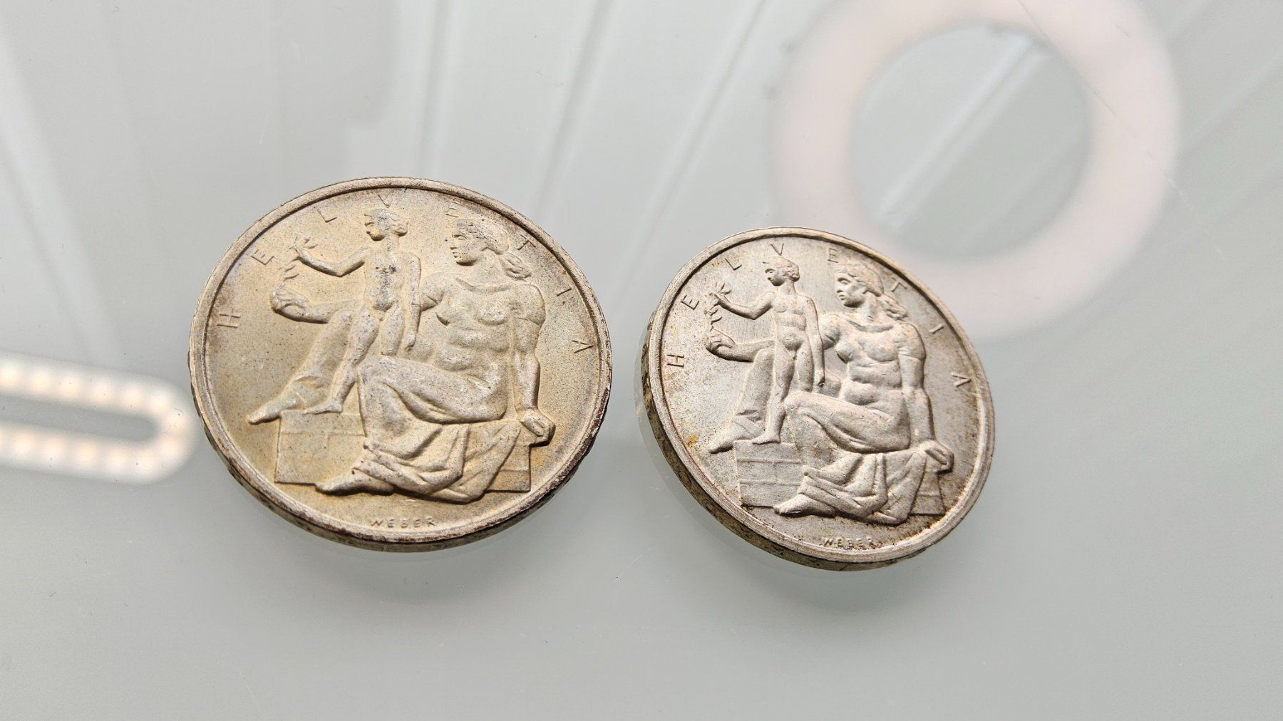 Alle Münzen: 2 Pièces commémorative en argent 1948 – Gebraucht aus Malleray von Frederic24 1