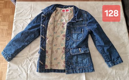 Kinder Jeansjacke gefüttert blau Grösse 128 gut erhalten