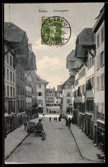 Cartoline postali: Aarau, In der Kronengasse, Buchdruckerei – Usato da Berlin venduto da bartko-reher