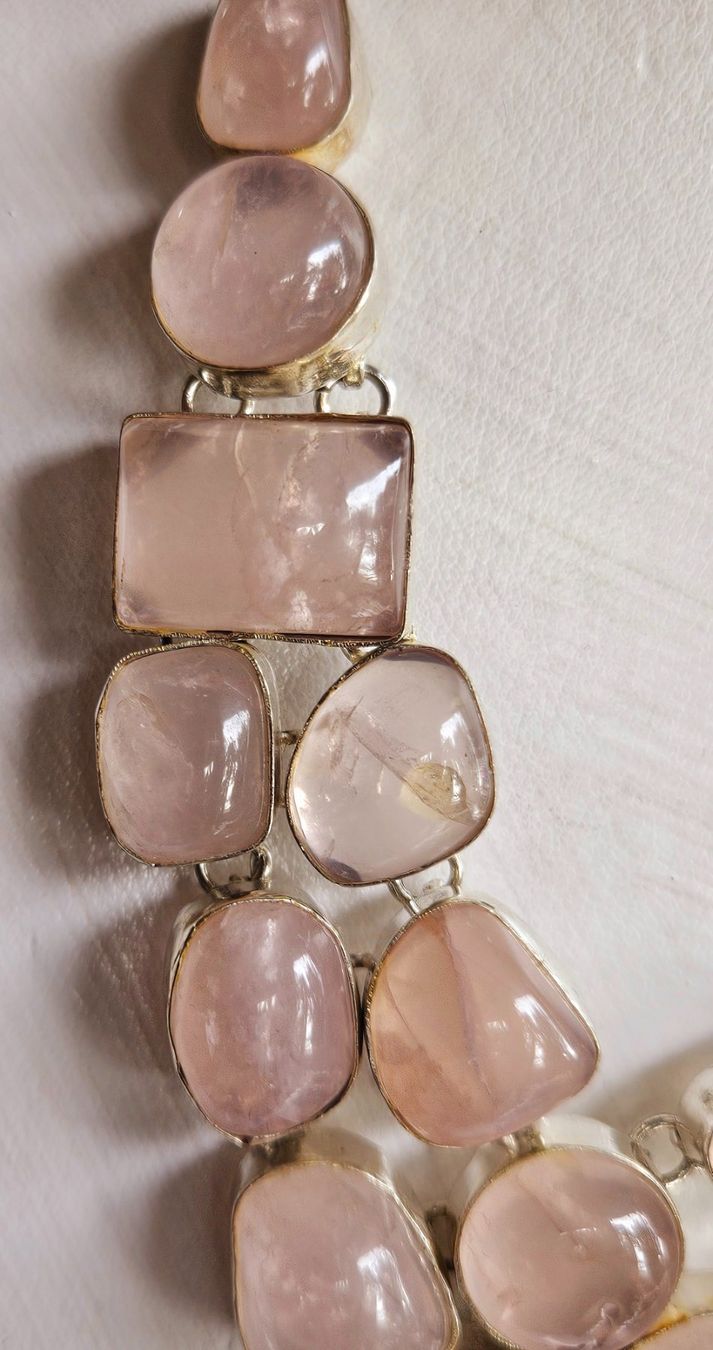 Catenine: Edles Collier Rosenquarz Schmuck Einzelanfertigung – Nuovo (secondo la descrizione) da Zürich venduto da Bieter04 2