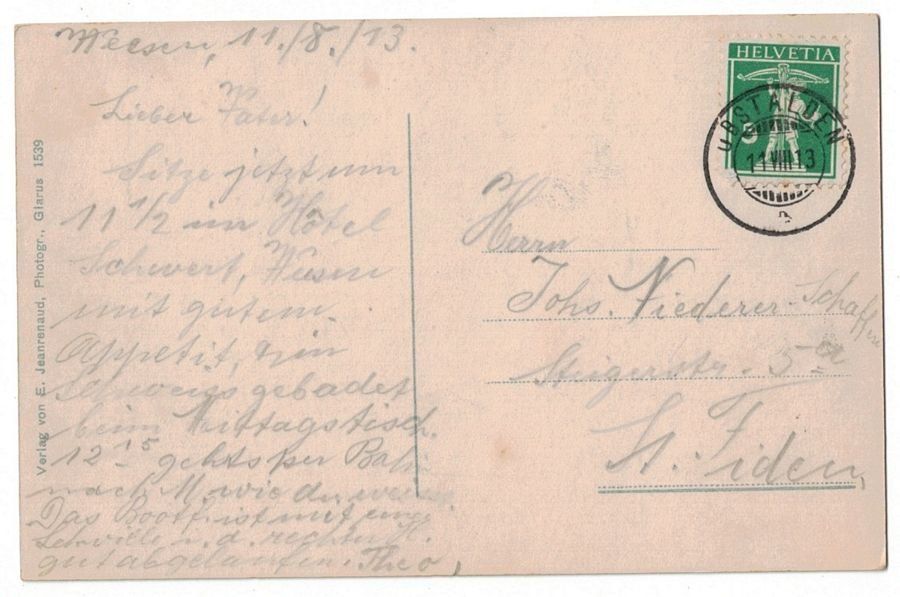 Cartoline postali: Weesen, gelaufen 1913 – Usato da Frauenfeld venduto da POML 1