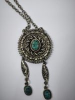 Kette mit Skarabäus Anhänger silberfarben ca 65cm