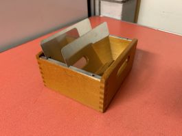Holz Karteikasten A6 quer/15 Vintage Büro Organizer Bürobox