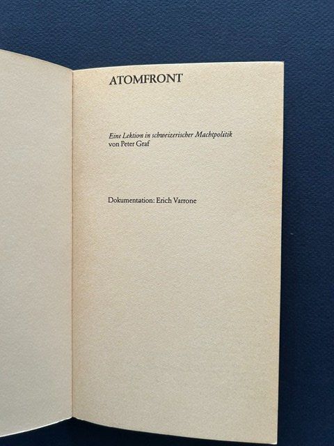 Bücher: Peter Graf, Atomfront, 1977 – Gebraucht aus Bern von oregonzwei 1