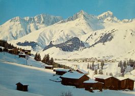 CAVORGIA GR Blick gegen Sedrun Crispalt Culmatsch & Piz Nair