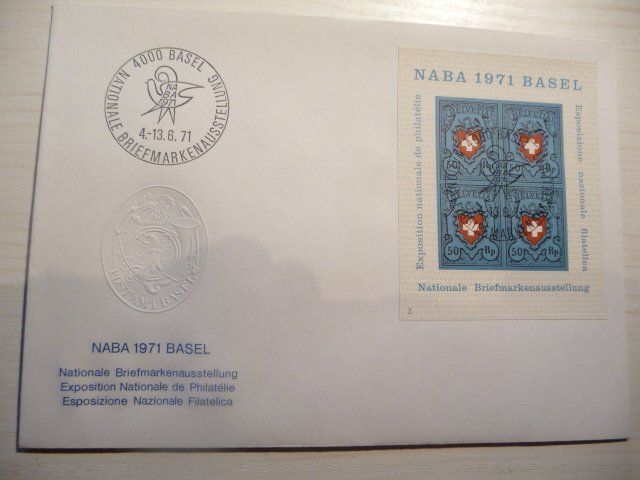 Tous les timbres: 5 NABA Blocks Basel 1971 / ET  / Versch. Blocknummern – Neuf (Voir description) à Kloten par zimboida 2