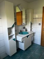 Badezimmermöbel mit Waschtisch Weiss/Türkis