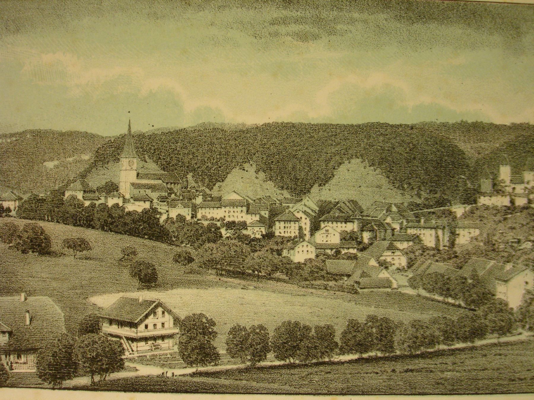 Grafiken & Lithographien: BURGDORF, LITHOGRAPHIE 1855 – Gebraucht aus Grüningen von Kartensammler 2