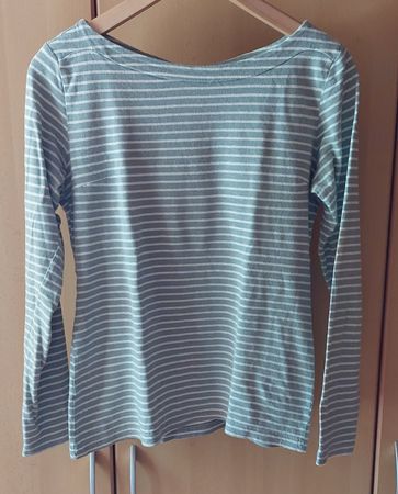Langarmshirt gestreift Hanf/Baumwolle S