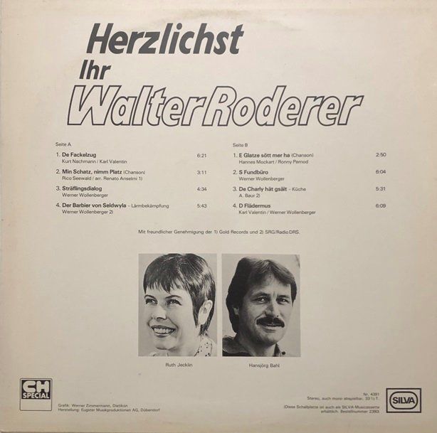 Dischi in vinile: Walter Roderer - Herzlichst (LP) – Usato da Grüningen venduto da azulgrisvinyl 1