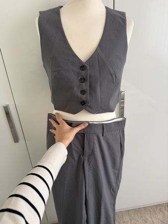 Bershka Hosenanzug, Grau Nadelstreifen, Grösse 36 Neu!