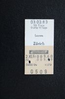 SBB - Billett - Luzern - Zürich 03. 03. 83