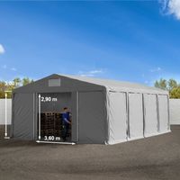 Toolport-Lagerzelt Professional XXL m. Schiebetor grau 8x8 m