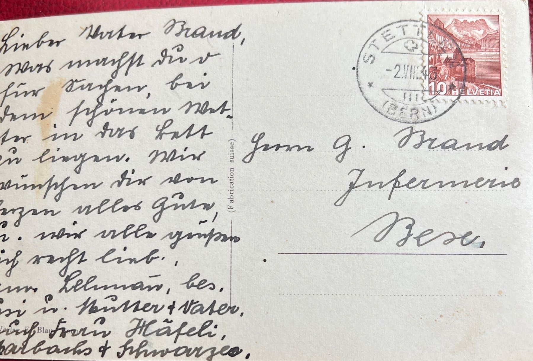 Ansichtskarten: Ansichtskarte Deisswil bei Stettlen 1943 mit Papierfabrik – Gebraucht aus Oberhofen Thun'see von SwissTreasure 2