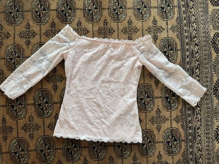 Amisu Shirt, Grösse XS, Rosa, Spitze, Coquette
