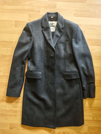 Original Burberry London Wollmantel Anthrazit/Schwarz Gr. 50