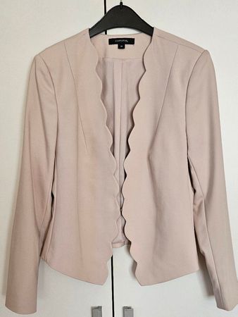 comma, pique bolero blazer mit bogenkante