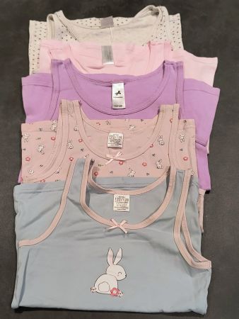 5er Pack Mädchentops 122/128 - Frühling/Sommer - Bunt & S...