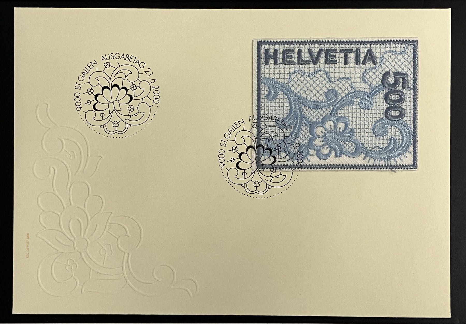 Tutti i francobolli: STICKEREI-MARKE 2000 FDC – Usato da Oberwil BL venduto da SALOB