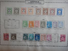 Angola Portugal Sammlung II auf uralten Vordruckseiten. Sieh