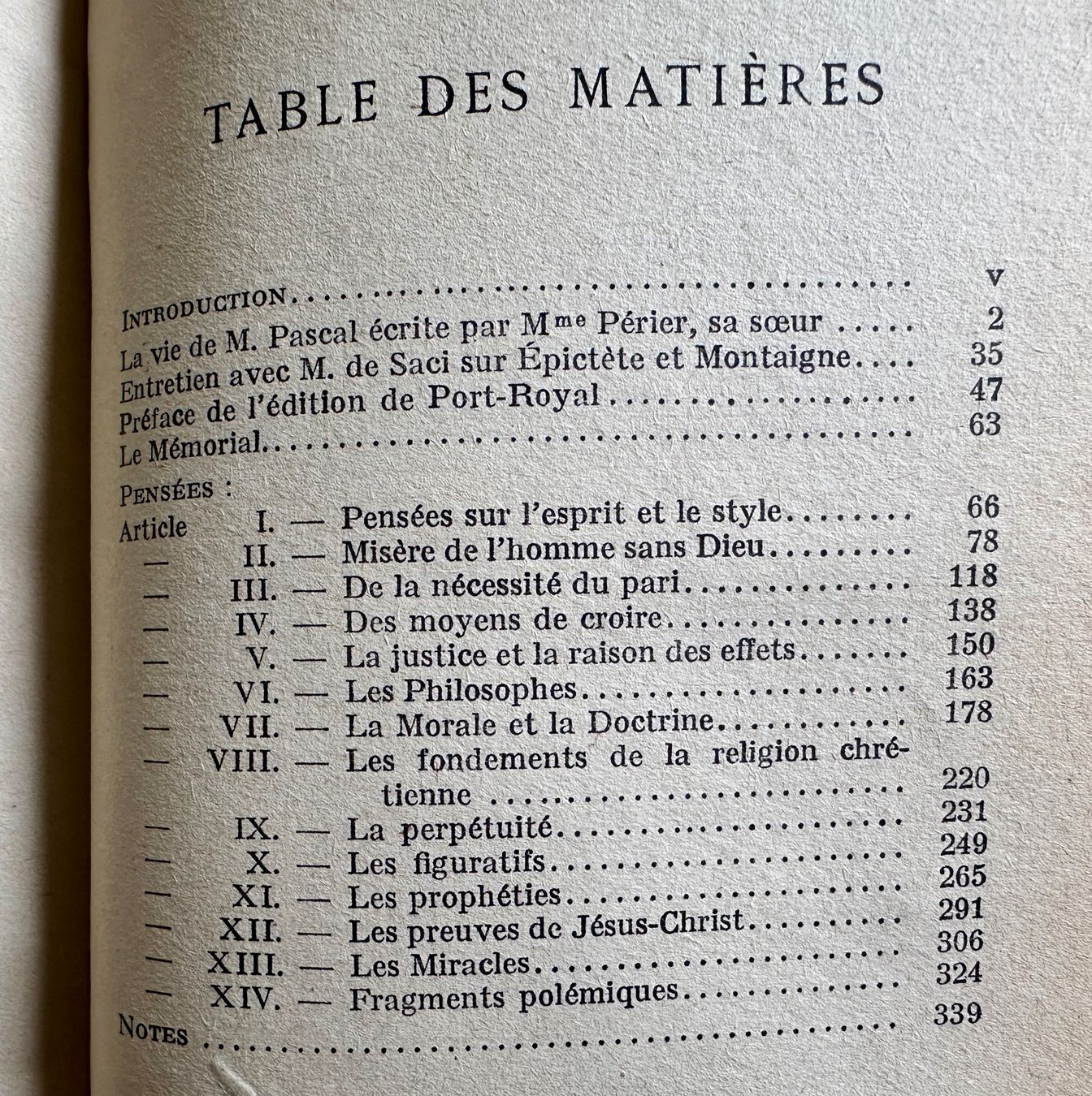 Libri: Pascal: Pensées. Texte de l'édition Brunschvicg. 1925 – Usato da Zürich venduto da allp 7