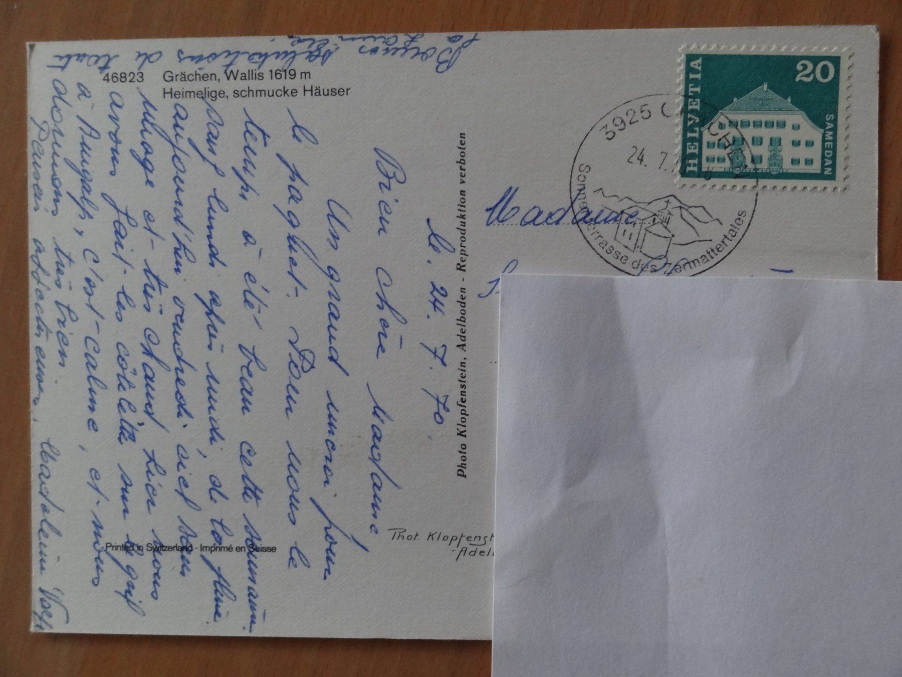 Cartoline postali: Grächen - Wallis - 1970 – Usato da St Léonard venduto da Riglin 1