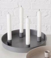 Kerzenständer grau Metall NEU