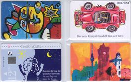 4 ungebrauchte Telefonkarten aus Deutschland