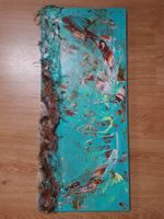 Collage:"Succumbing to nature's power", 30x70cm canvas frame