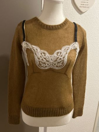 Pullover braun mit Einsätzen von Gilmar mit 58%Mohair