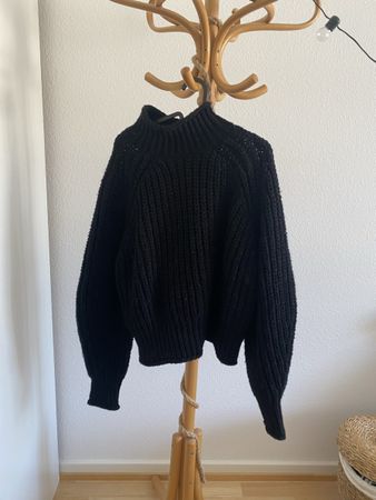 Grobstrick Pullover schwarz Stehkragen guter Zustand