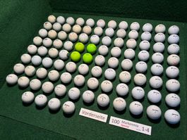 100 gebrauchte Golfbälle Markenmix „Spezial“ (Set 015)