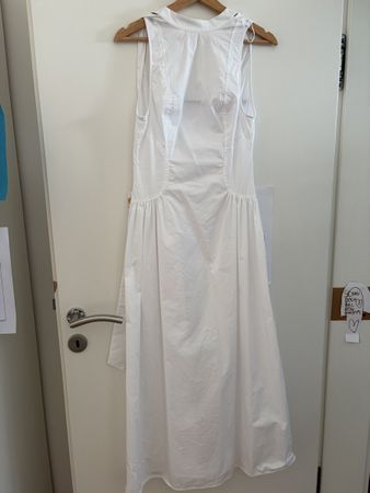 Sommerkleid weiss rückenfrei mit Bindeband Grösse S