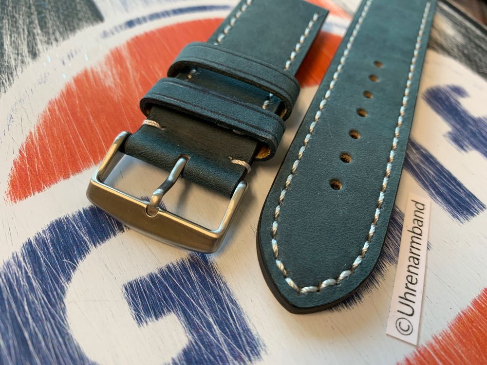 RIOS1931 Sulla Baikal Rallye Uhrarmband – Rindsleder, Handgefertigt In Deutschland, 20mm, Schwarz