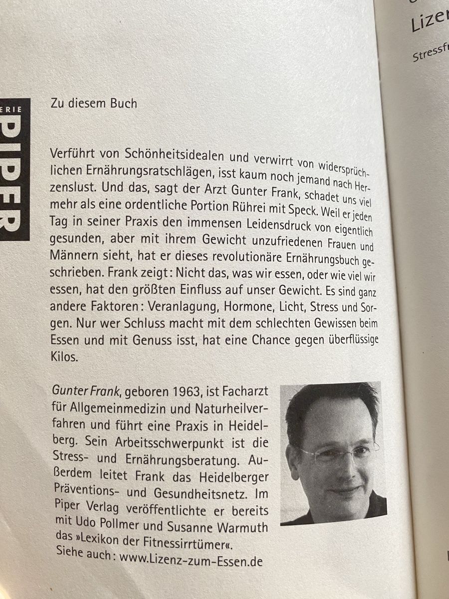 Libri: Lizenz zum Essen - Gunter Frank – Usato da Schwarzenburg venduto da Michellu 4