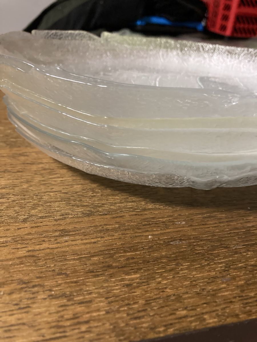 Teller: Glas Teller in Blattform - Salatteller Durchmesser 31cm 6stk – Neu (gemäss Beschreibung) aus Aarwangen von to-hirschi 1