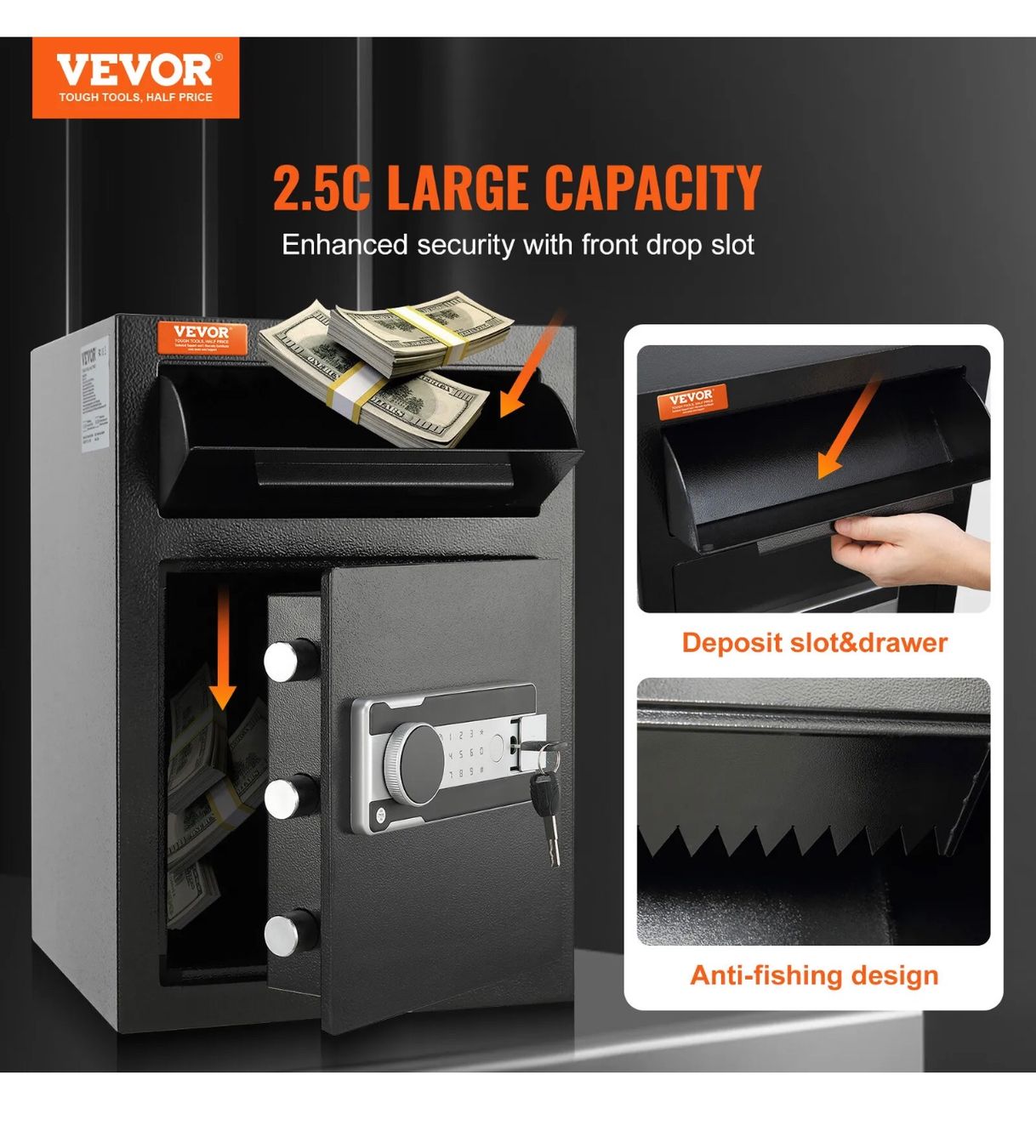 Casseforti: + VEVOR Einwurftresor Digital Safe Depottresor 2,5 l – Nuovo e nell'imballaggio originale da Amriswil venduto da JaJa-Express 3