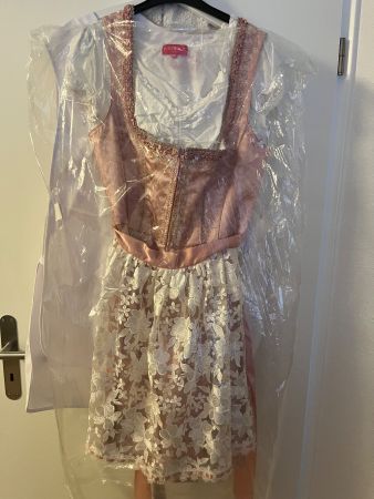 Kruger Madl Dirndl rosa weiss Grösse 38 gebraucht