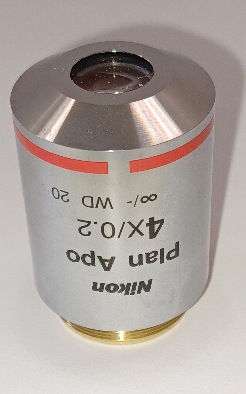 Nikon Objektive: Nikon Plan Apo 4X/0.2  ∞/-  WD 20 – Gebraucht aus Niederdorf von LeptonAG_Labor 1