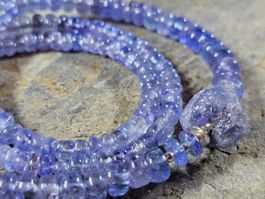 Tansanit Kette 925 Silbe Tansanitkette Schmuck natürlich Roh