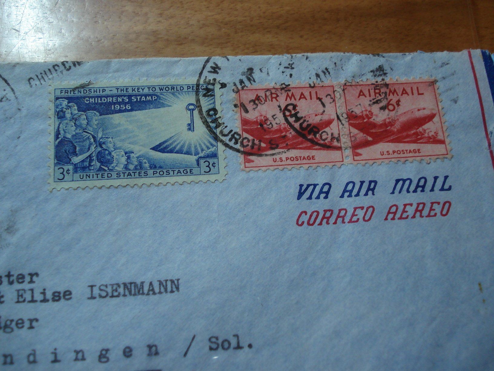 Tutti i francobolli: Flugbrief 1957, USA - Schweiz – Usato da Niederwil AG venduto da morostahu 1