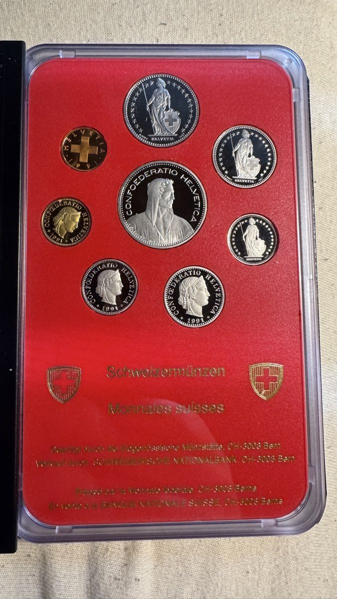 Alle Münzen: Schweizer Münzsatz 1991 Polierte Platte – Neu und originalverpackt aus Aedermannsdorf von steven137516 1