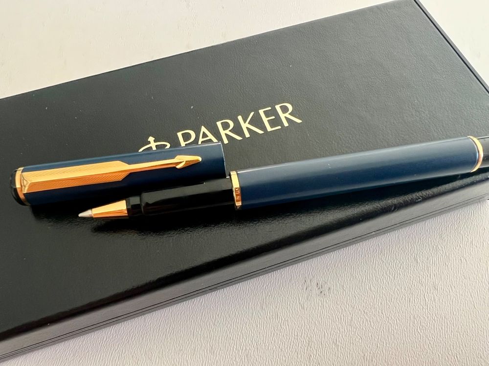 PARKER Rollerball bleu - plaqué or - avec box original (Gebraucht) in ...