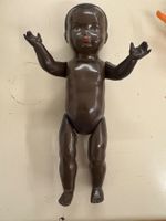 Vintage - Schildkröt-Puppe  schwarz,  22 1/2 cm gross
