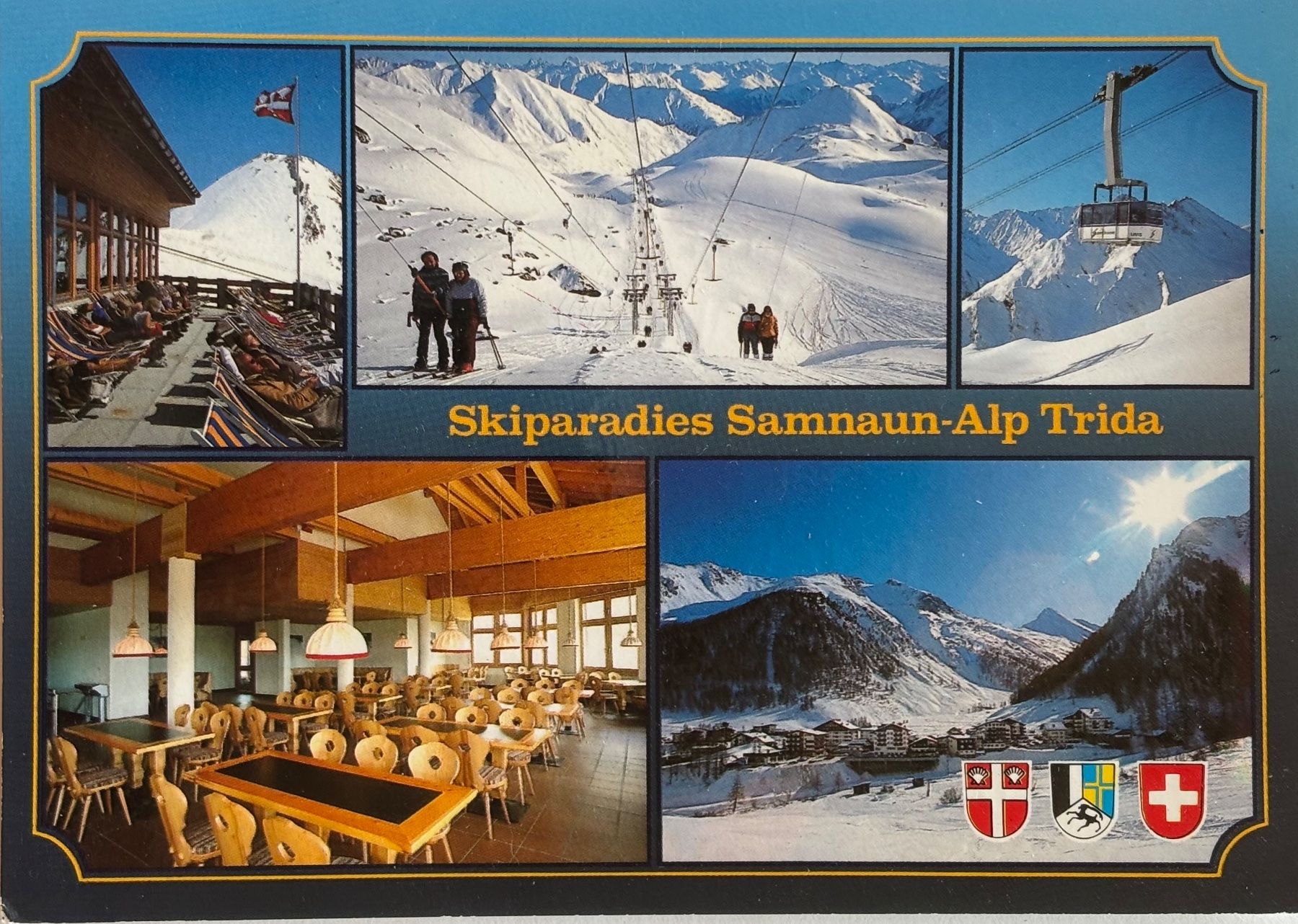 Cartoline postali: Samnaun, Skiparadies, Alp Trida – Usato da Frauenfeld venduto da Merk52