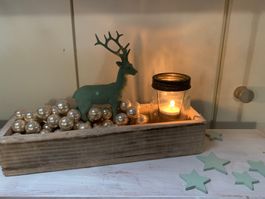 Dekoration, unikat für Weihnacht / Advent, Hirsch grünlich