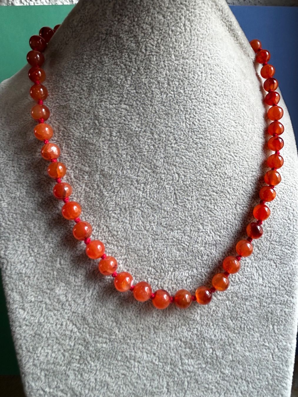Ketten: Karneolkette orange-rot (46 cm) – Gebraucht aus Dittingen von Bijoubelle