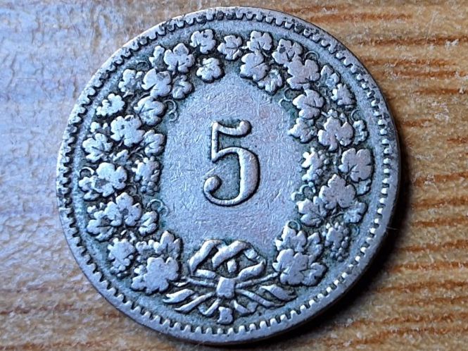 Tutti le monete: 5 Rappen 1899 – Usato da Münchenstein venduto da purbach1 7